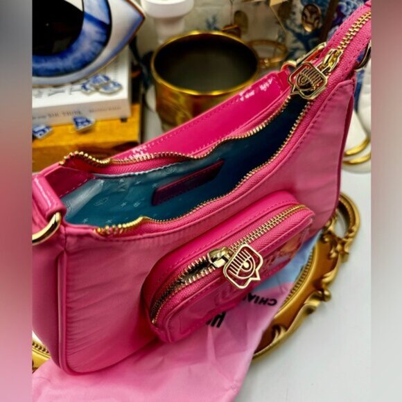 🆕 CHIARA FERRAGNI 🧿 NWT Vicky Eyelike Tote Bag - Borsa a Mano - Rose Pink - Picture 10 of 15